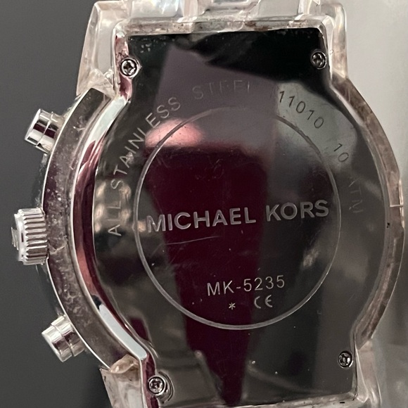 MICHAEL KORS MK-5235 Chronograph Quartz White Mother of Pearl Dial Lucite Watch - Picture 6 of 16